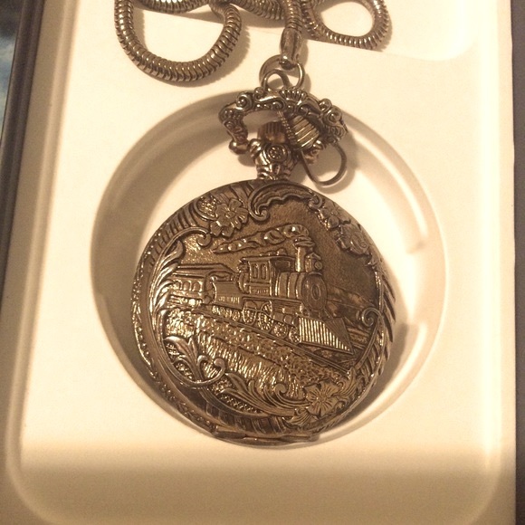 Pocket Watch Train needs battery Vtg SunAmerica unisex Pristine - Picture 6 of 11